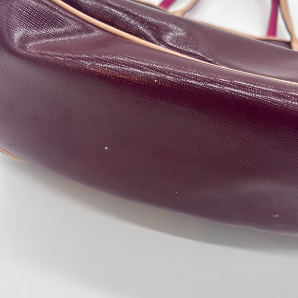 Coach Park Metro Patent Leather Large Tote Handbag Burgundy Red J1371-F25028 - Picture 13 of 16